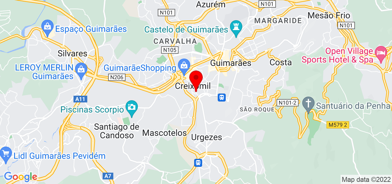 Maria Sueli de Melo cabrera - Braga - Guimarães - Mapa