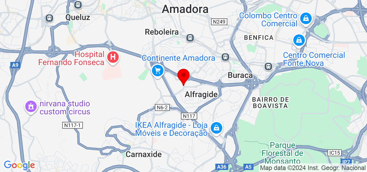 Flavia cosmo - Lisboa - Amadora - Mapa