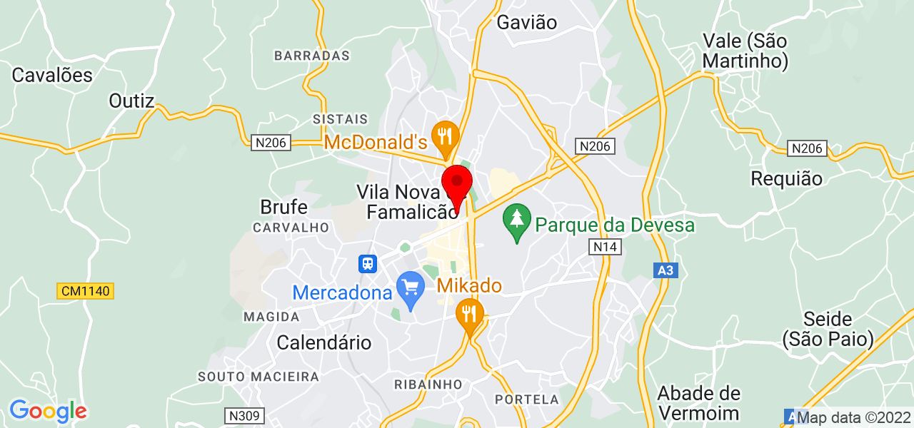 Ferleva - Prestação de Serviços - Braga - Vila Nova de Famalicão - Mapa