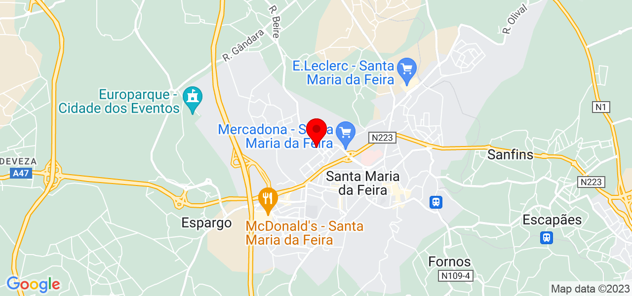 Agnelo Pina - Aveiro - Santa Maria da Feira - Mapa