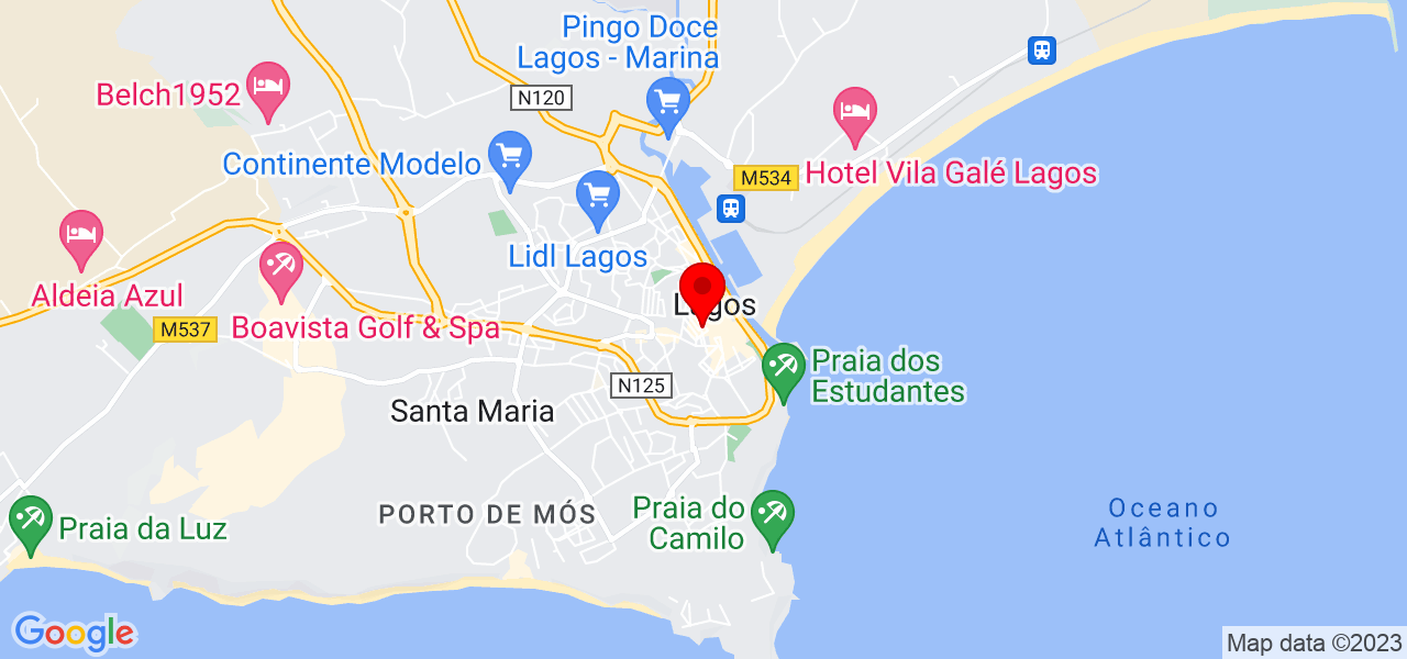 M&oacute;nica - Faro - Lagos - Mapa