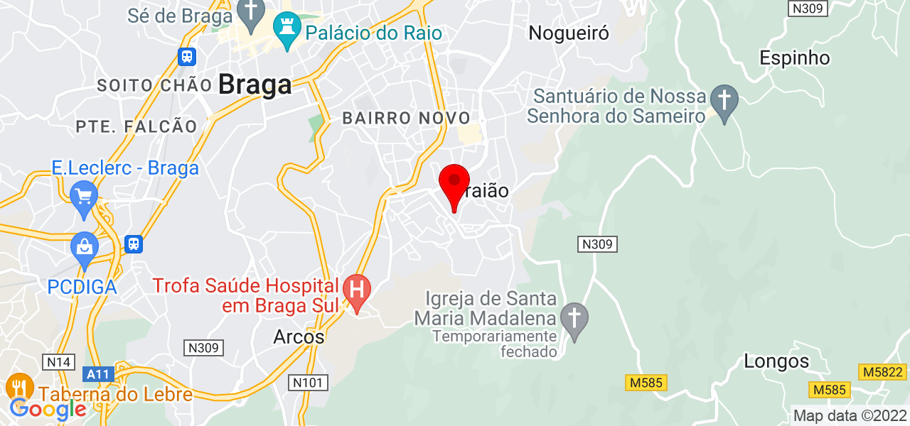 Elisabete Oliveira - Braga - Braga - Mapa