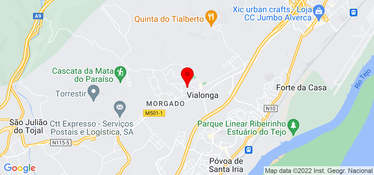 Entupt - Lisboa - Vila Franca de Xira - Mapa