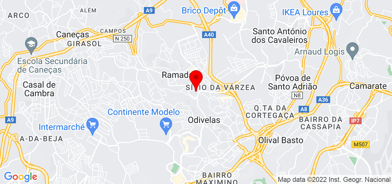 Trilho Ambicioso, Limpezas t&eacute;cnicas - Lisboa - Odivelas - Mapa