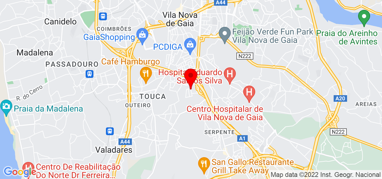 Andreia M Vieira Pedro - Porto - Vila Nova de Gaia - Mapa