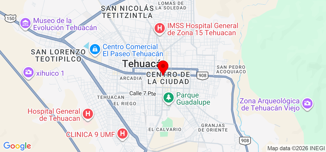 Grupo Garash - Puebla - Tehuacán - Mapa