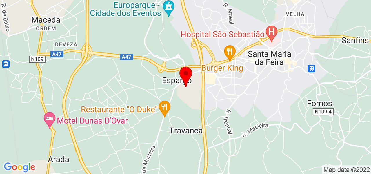 Catarina Pereira de S&aacute; - Aveiro - Santa Maria da Feira - Mapa
