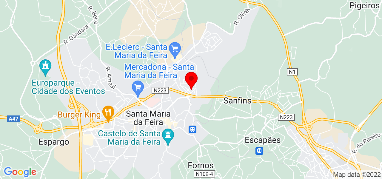 Rui Bento - Aveiro - Santa Maria da Feira - Mapa