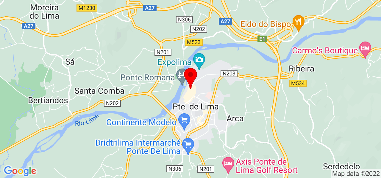 Jos&eacute; Pedro Lima - Viana do Castelo - Ponte de Lima - Mapa