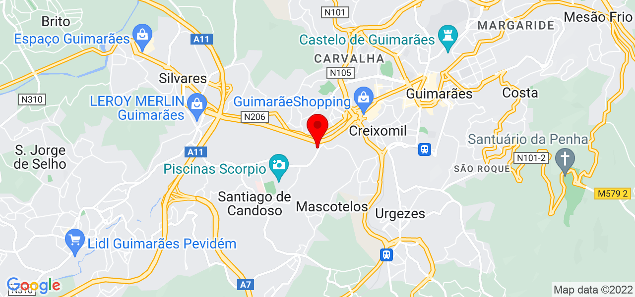 Ana Coelho - Braga - Guimarães - Mapa