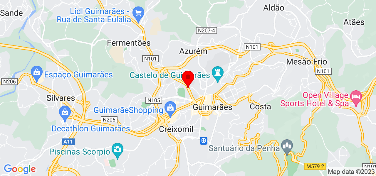 S&iacute;lvia - Braga - Guimarães - Mapa