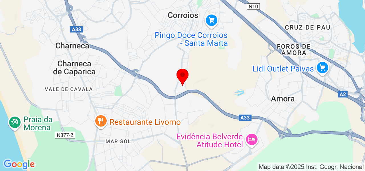Edna - Setúbal - Seixal - Map