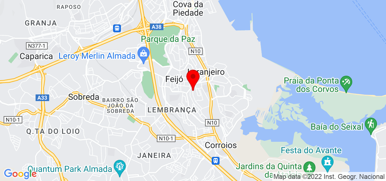 Wanderson Barbosa de Oliveira - Setúbal - Almada - Mapa