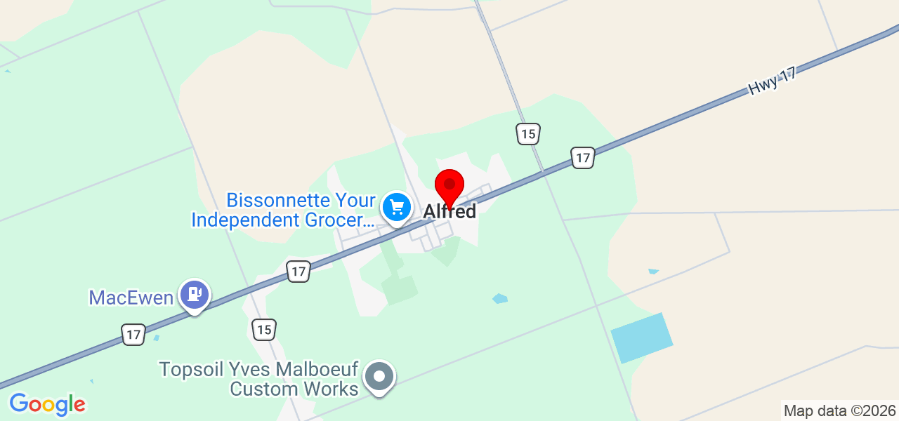 Communications CJM - Ontario - Prescott and Russell - Map