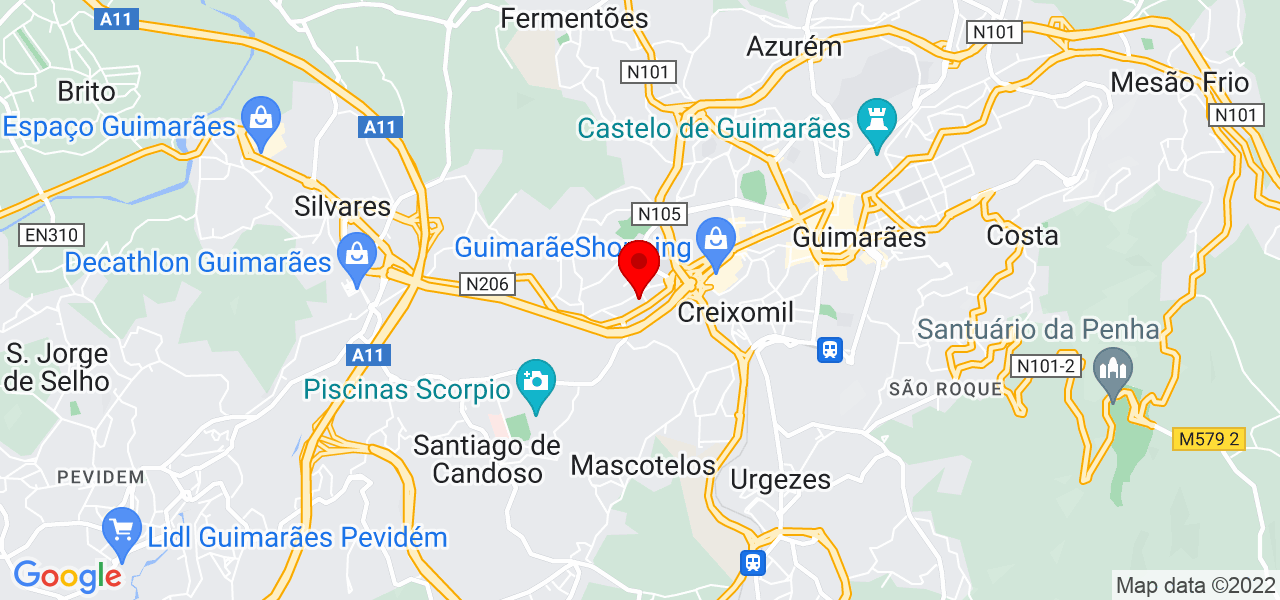 Fl&aacute;vio Vasconcellos - Braga - Guimarães - Mapa