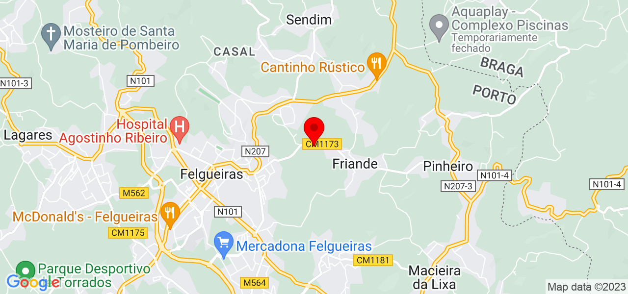 Juliana Gomes - Porto - Felgueiras - Mapa
