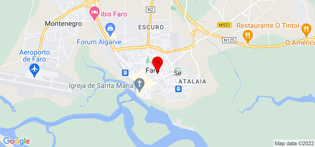 Rosangela  Louren&ccedil;o Rocha - Faro - Faro - Mapa