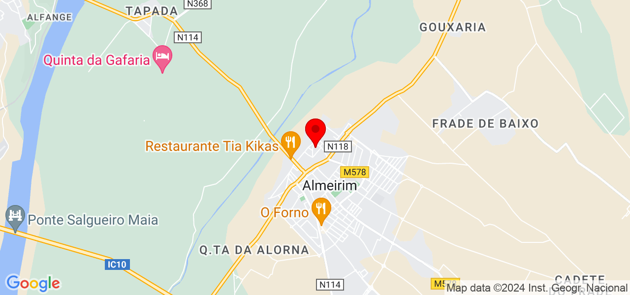 Alzira Dias - Santarém - Almeirim - Map