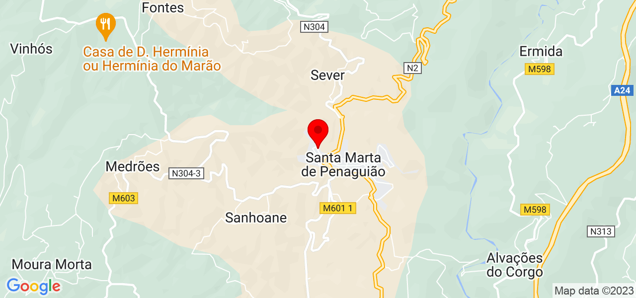 J&eacute;ssica Gon&ccedil;alves - Vila Real - Santa Marta de Penaguião - Mapa
