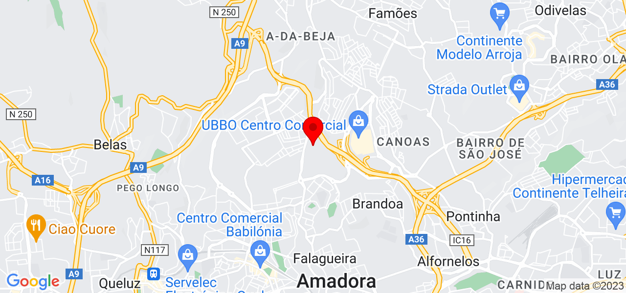 Andr&eacute; Bento - Lisboa - Amadora - Mapa