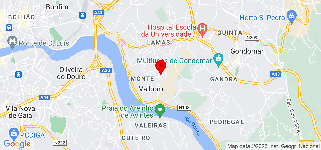 Lis - Porto - Gondomar - Mapa