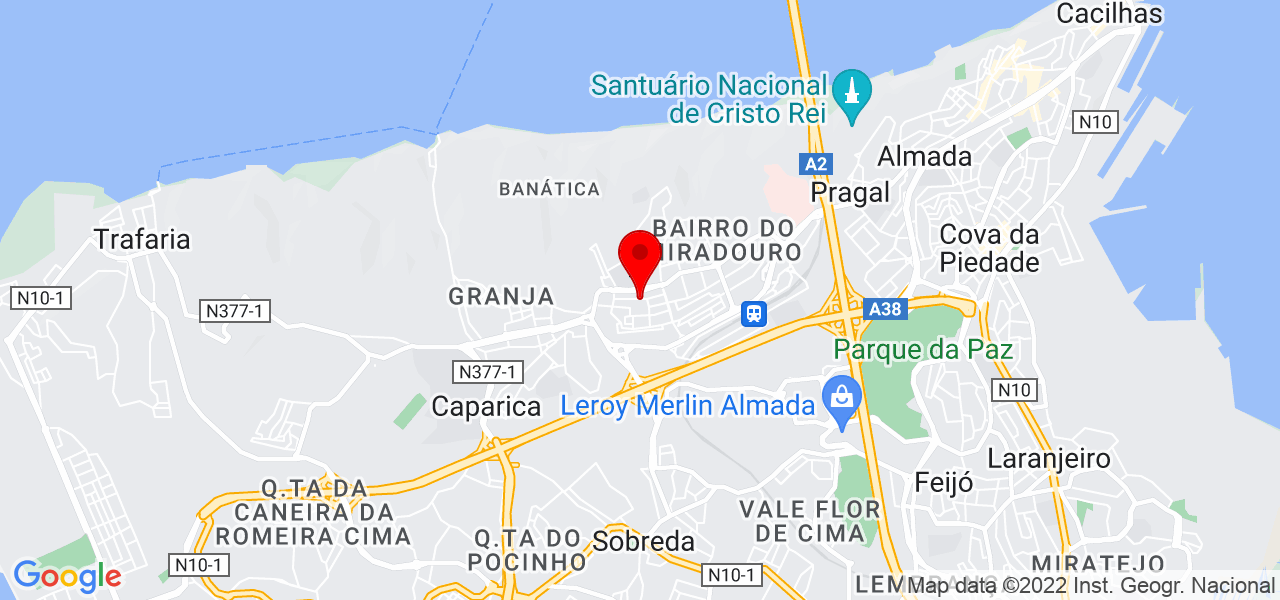 Creumara Ferreira de Aquino - Setúbal - Almada - Mapa