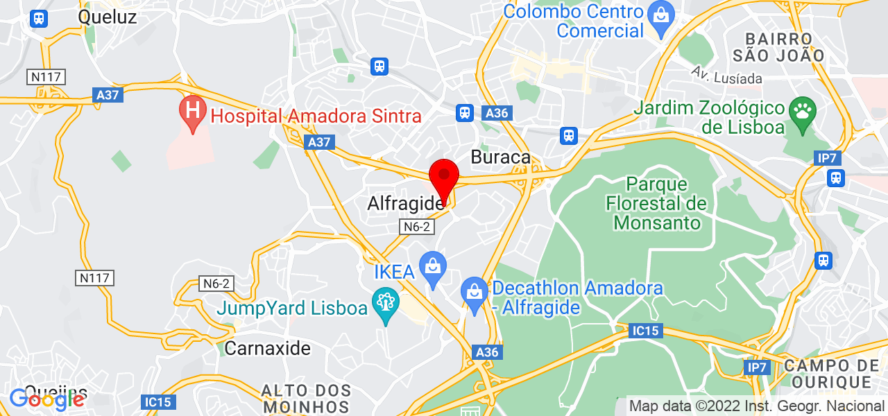 Edvania Moreno - Lisboa - Amadora - Mapa