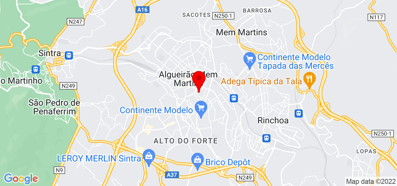 MF Telhados - Lisboa - Sintra - Mapa