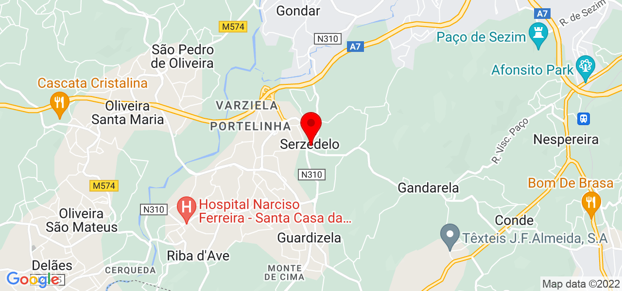 Alberto Pereira - Braga - Guimarães - Mapa