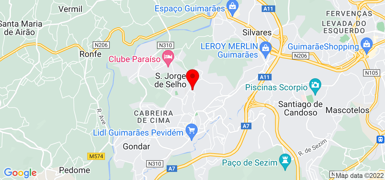 Ant&oacute;nio Lopes - Braga - Guimarães - Mapa