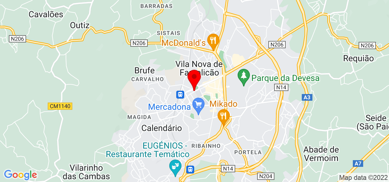 Simone Lobato - Braga - Vila Nova de Famalicão - Mapa