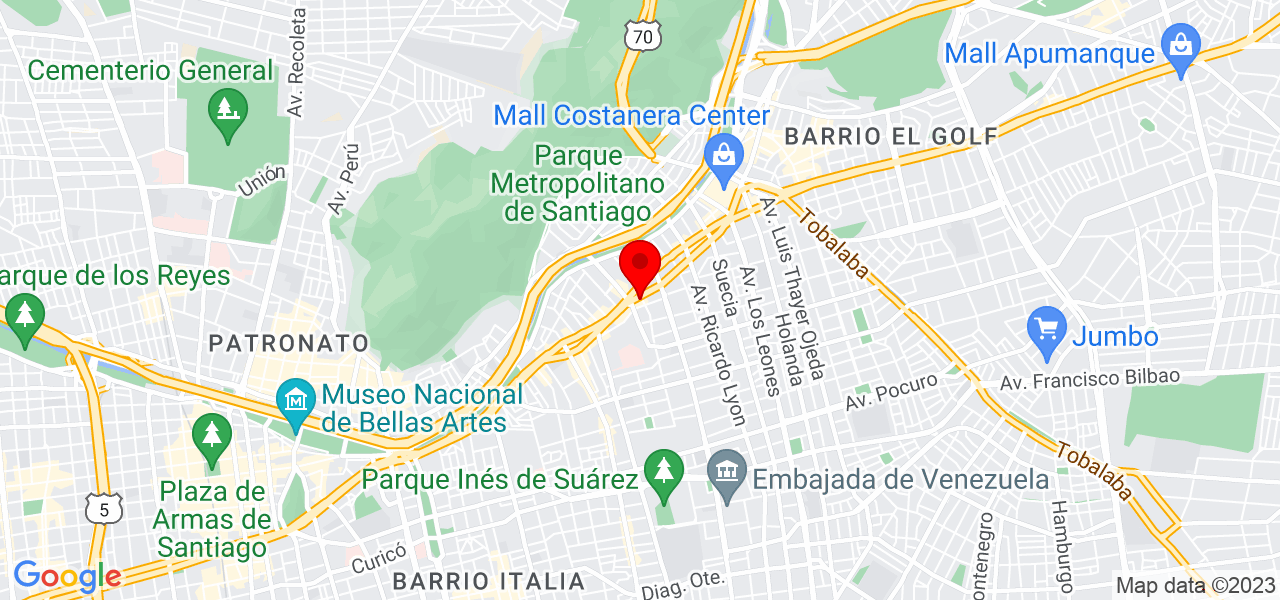 Terapias Creciente - Región Metropolitana de Santiago - Santiago - Mapa