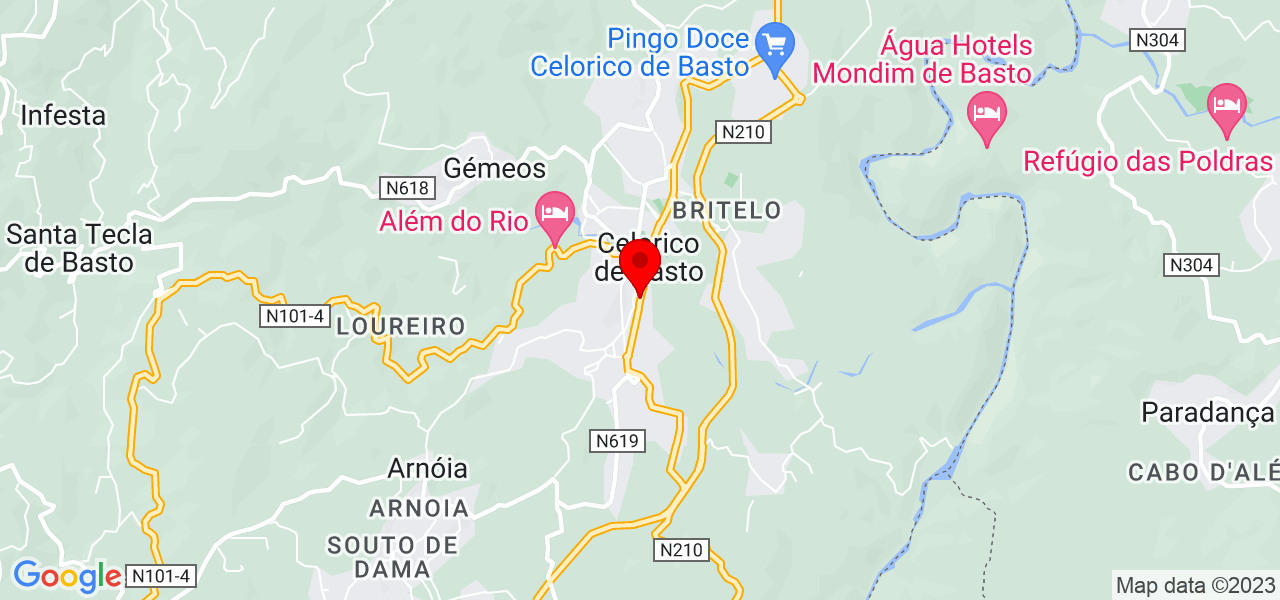 Domingos Leite - Braga - Celorico de Basto - Mapa