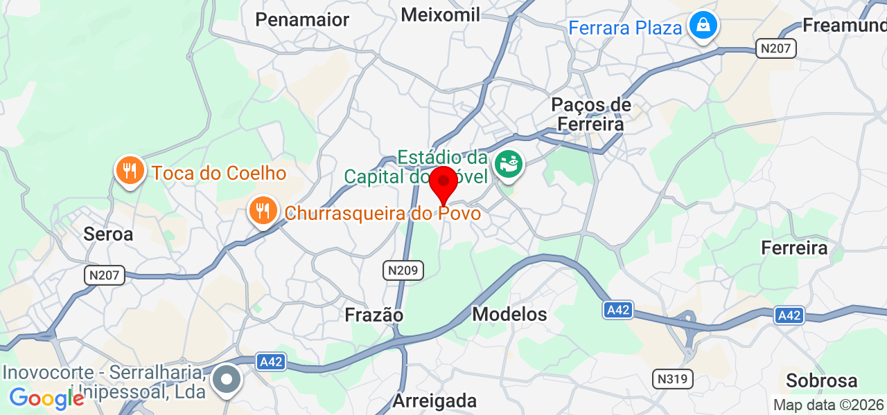 Tulio - Porto - Paços de Ferreira - Karte