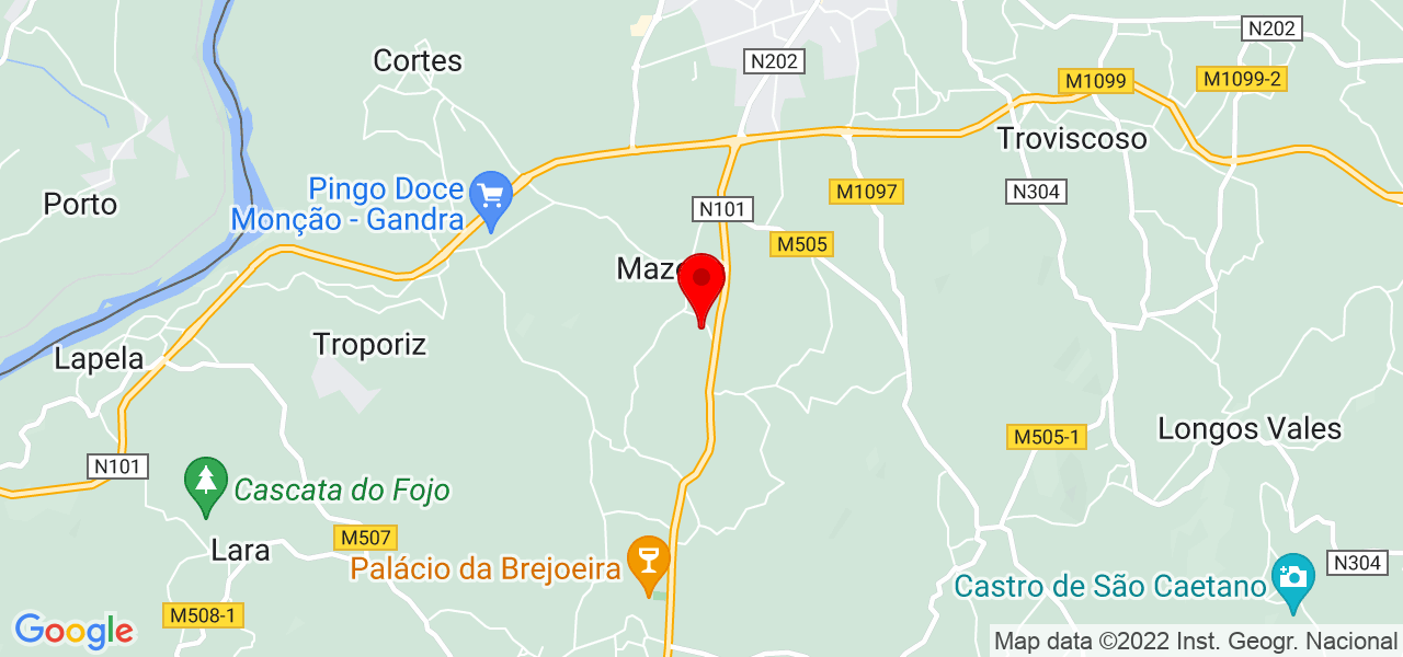 Rute pedreira - Viana do Castelo - Monção - Mapa