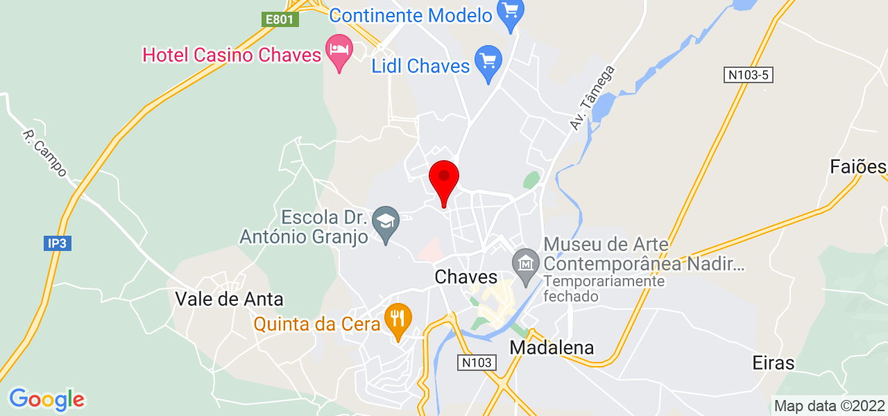 Milene - Vila Real - Chaves - Mapa