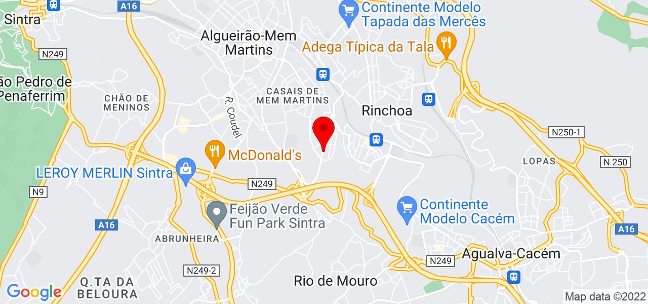 Decor Pontes - Atelier de estofos - Lisboa - Sintra - Mapa