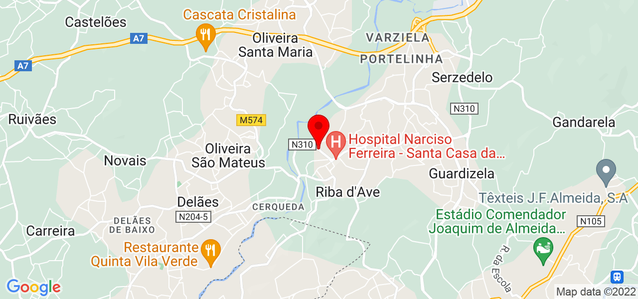 F&aacute;tima - Braga - Vila Nova de Famalicão - Mapa