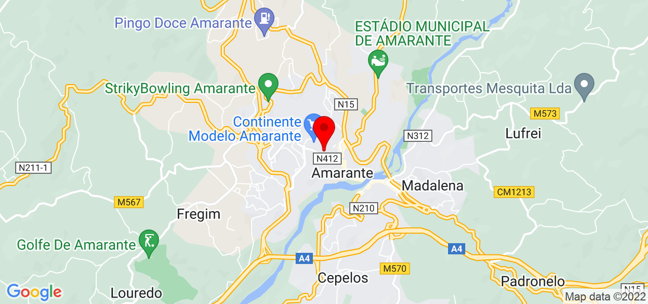 Marina Silva - Porto - Amarante - Mapa