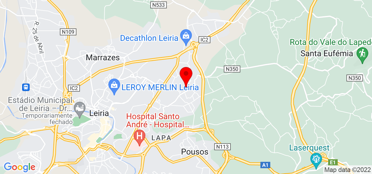 Andr&eacute; Agrela - Aulas de Bateria - Leiria - Leiria - Mapa