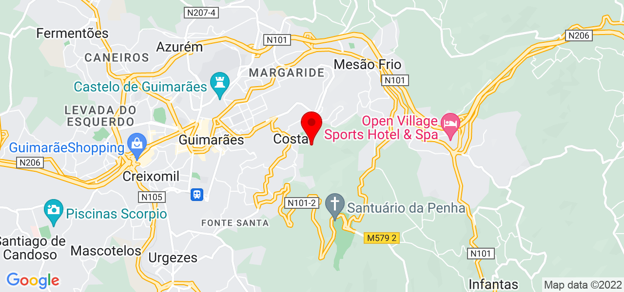 Jos&eacute; Manuel Martins Ribeiro de Freitas - Braga - Guimarães - Mapa