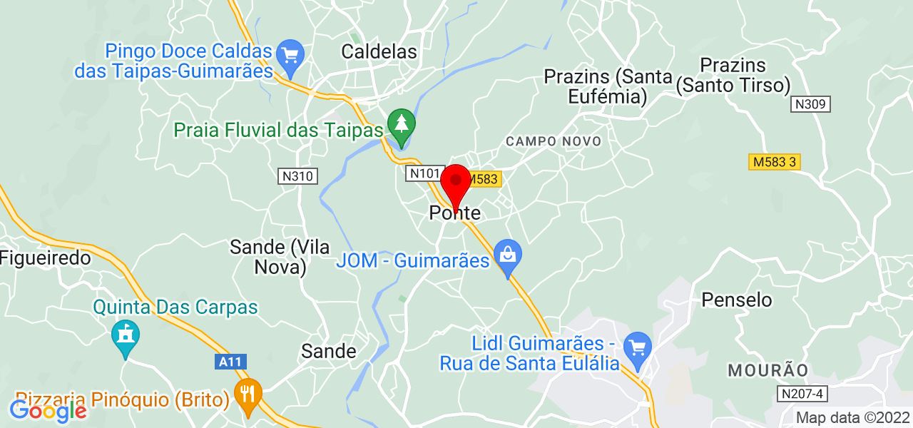 Cl&aacute;udia - Braga - Guimarães - Mapa