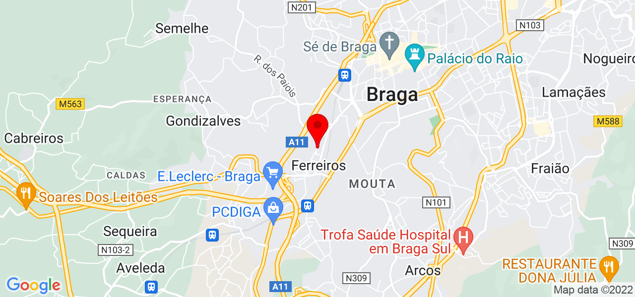 P&acirc;mela Transportes - Braga - Braga - Mapa