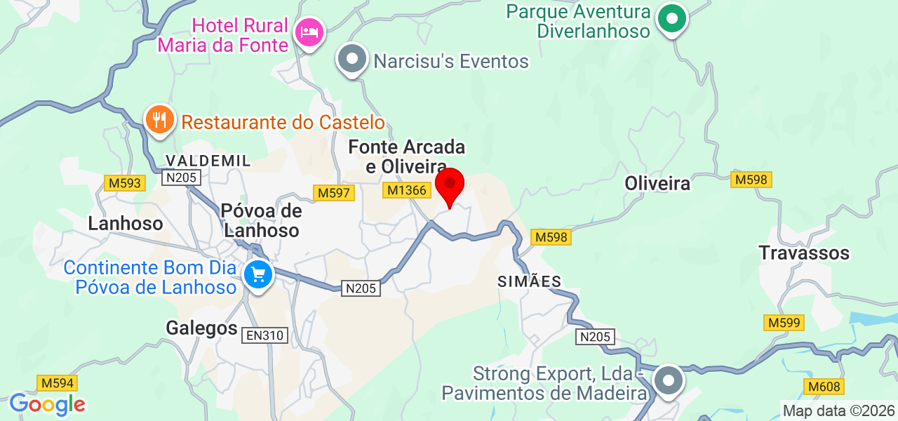 Vando - Braga - Póvoa de Lanhoso - Mapa
