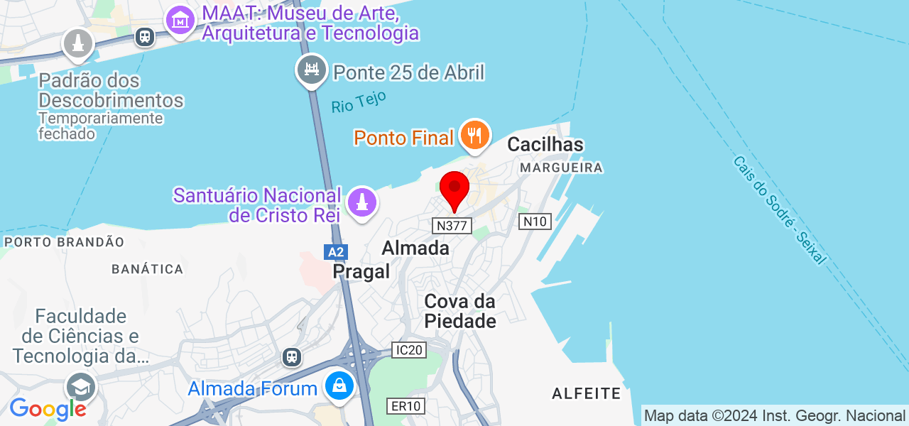 Carpinteiro - Setúbal - Almada - Mapa
