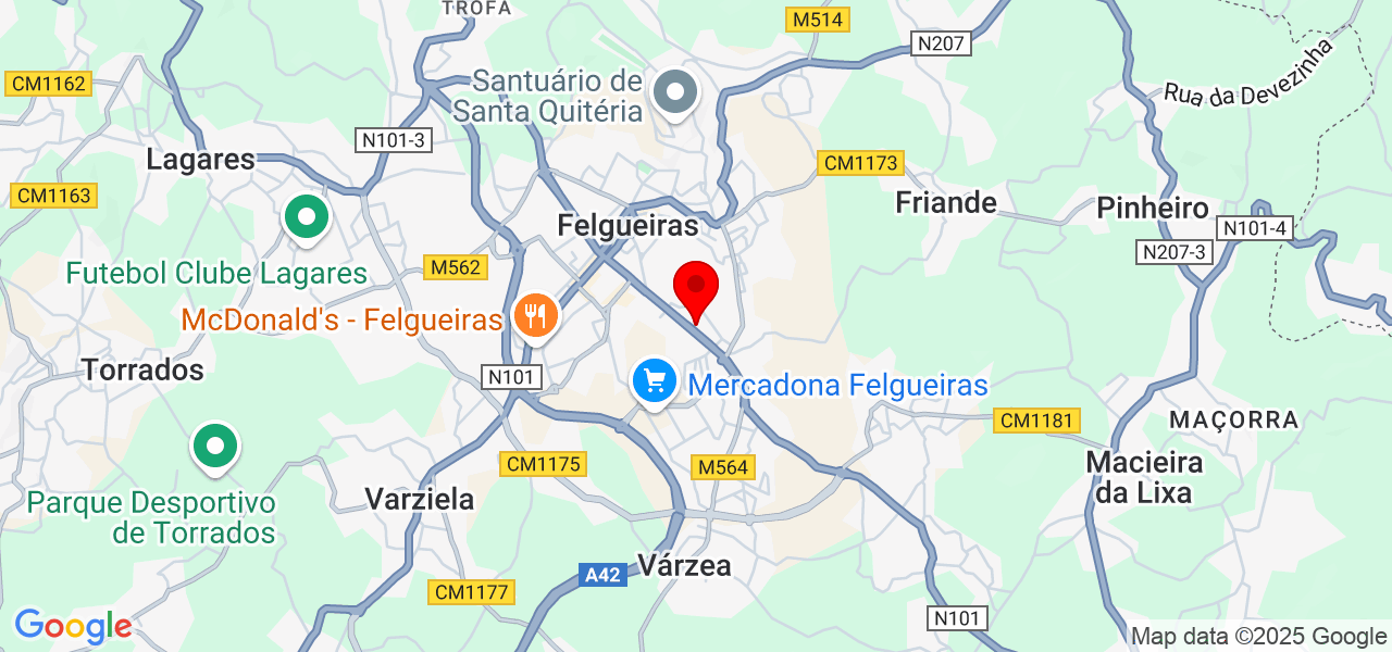 Cler - Porto - Felgueiras - Karte