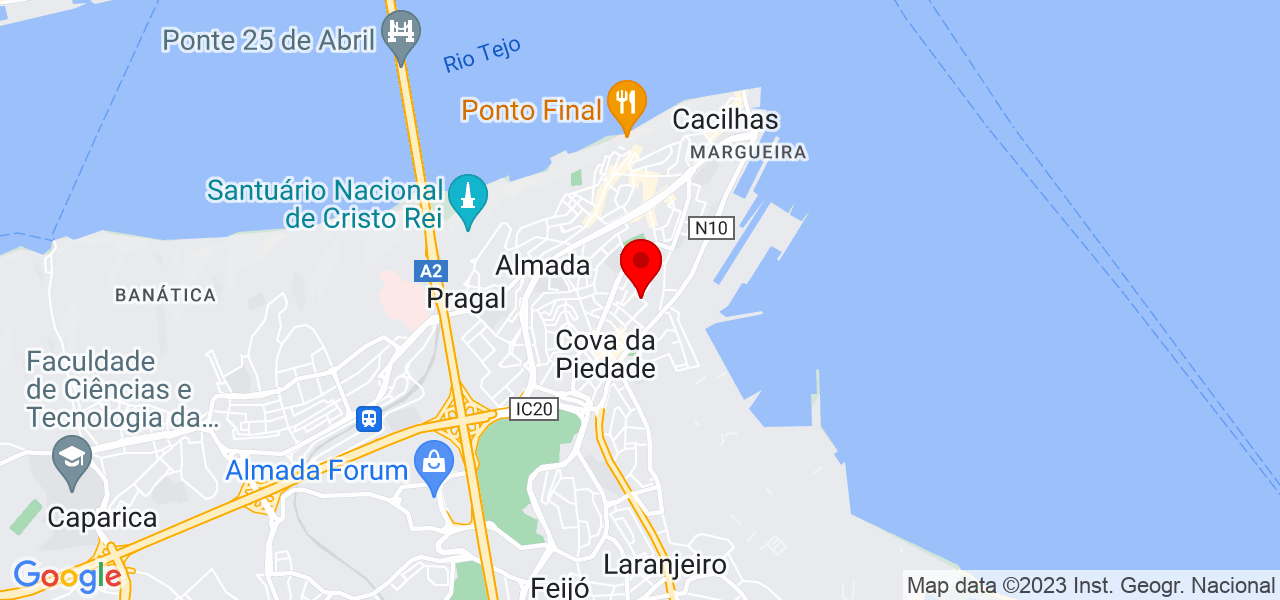 Poliana Oliveira - Setúbal - Almada - Mapa