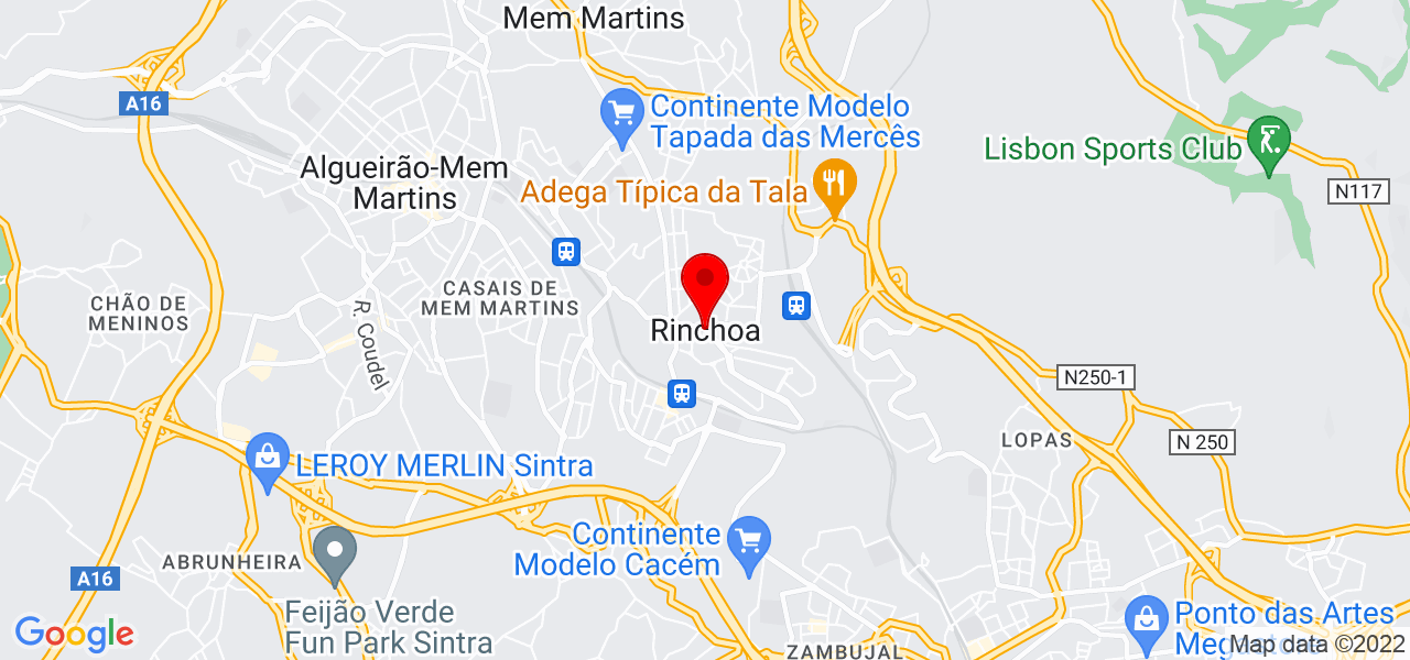 Engamoduria e costura - Lisboa - Sintra - Mapa