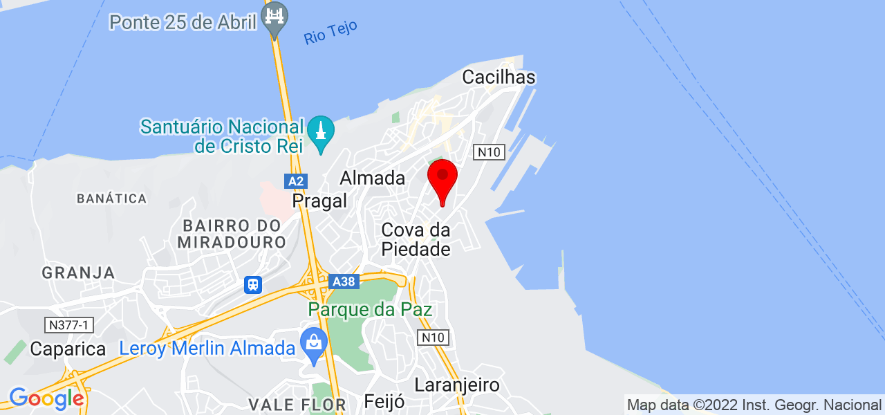Clara Rodrigues - Assist&ecirc;ncia Virtual - Setúbal - Almada - Mapa