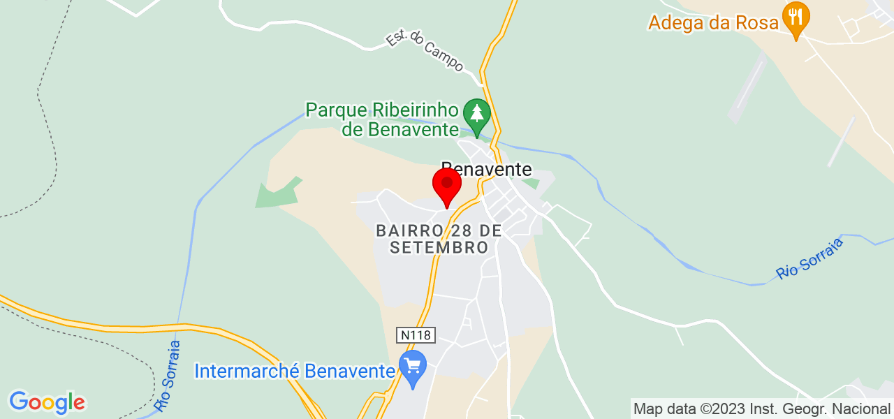 Rute - Santarém - Benavente - Map